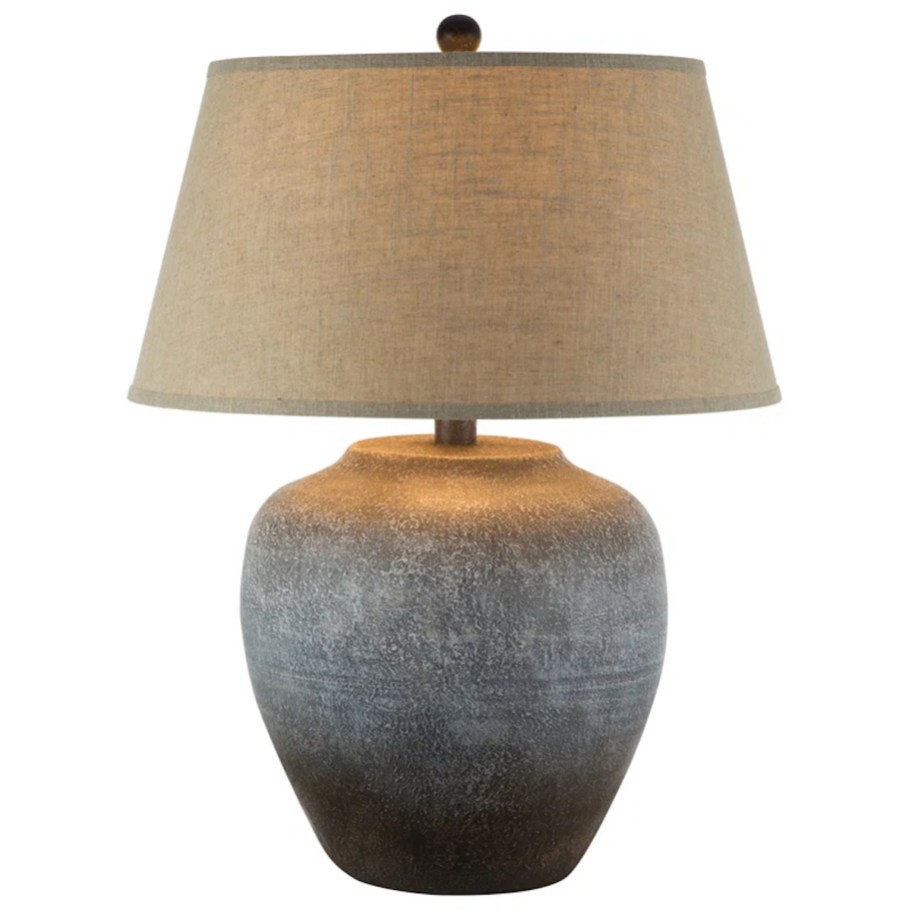 stock photo of large ceramic stone lamp