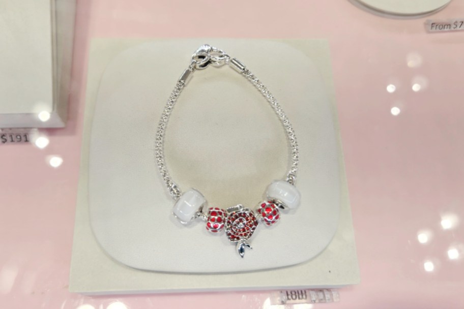 sparkling rose heart charm 