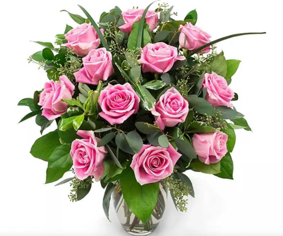 pink roses in vase