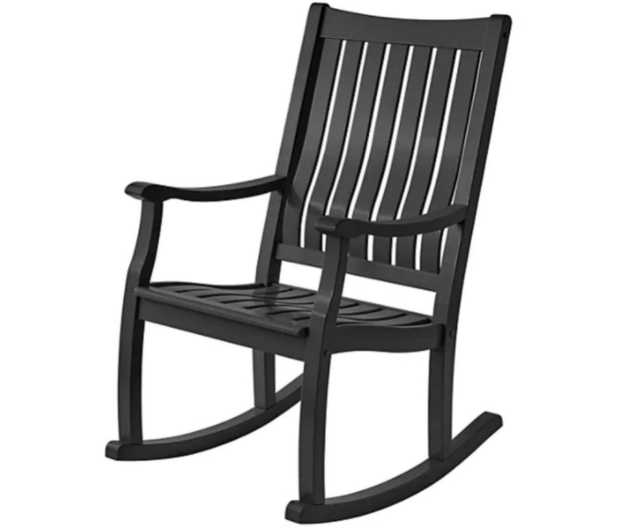 a black rocking chair stock image