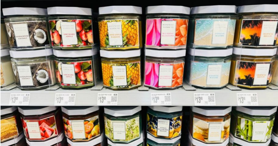 Walmart Shelves with Scentworx Candles