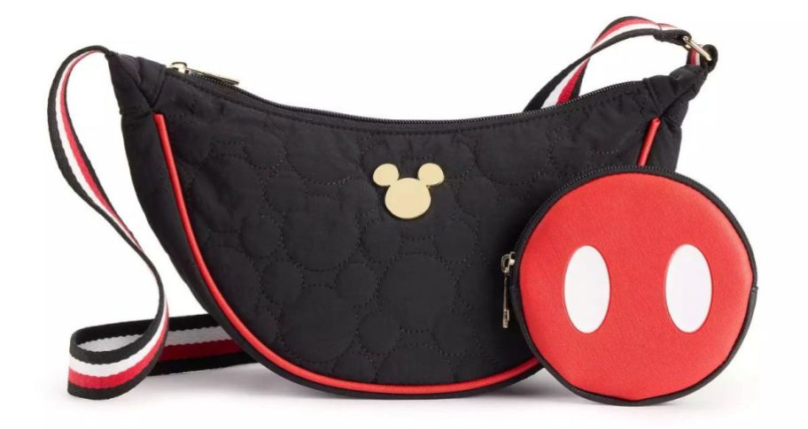 Disney's Mickey Mouse Classic Poly Cresent Quilted Shoulder Bag stock image