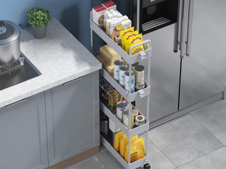 SOLEJAZZ 4-Tier Slim Rolling Storage Cart in the division