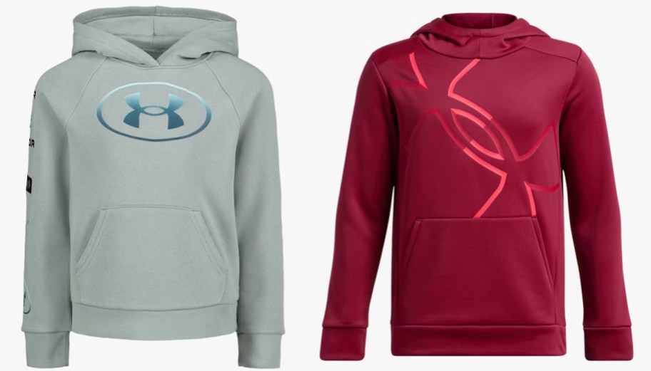 green and maroon under armour hoodies