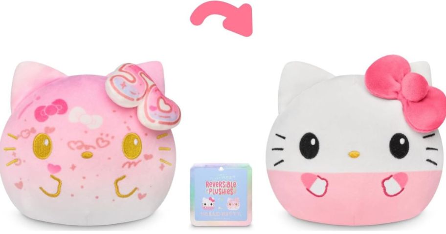 TeeTurtle Reversible Plush - Hello Kitty 50th Anniversary in Pink