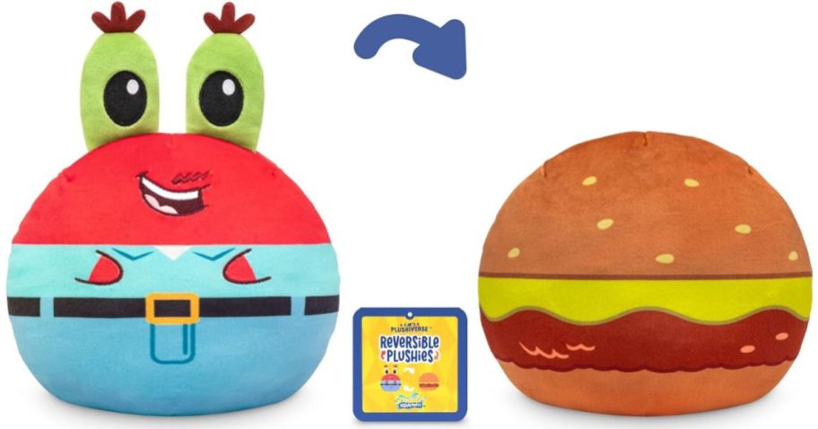 TeeTurtle Reversible Plush - Mr. Krabs and Krabby Patty