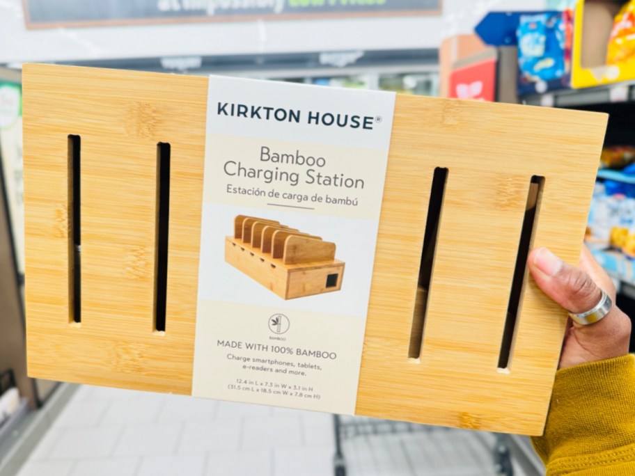 Kirkton House 5 Removable Dividers Bamboo Charging Station