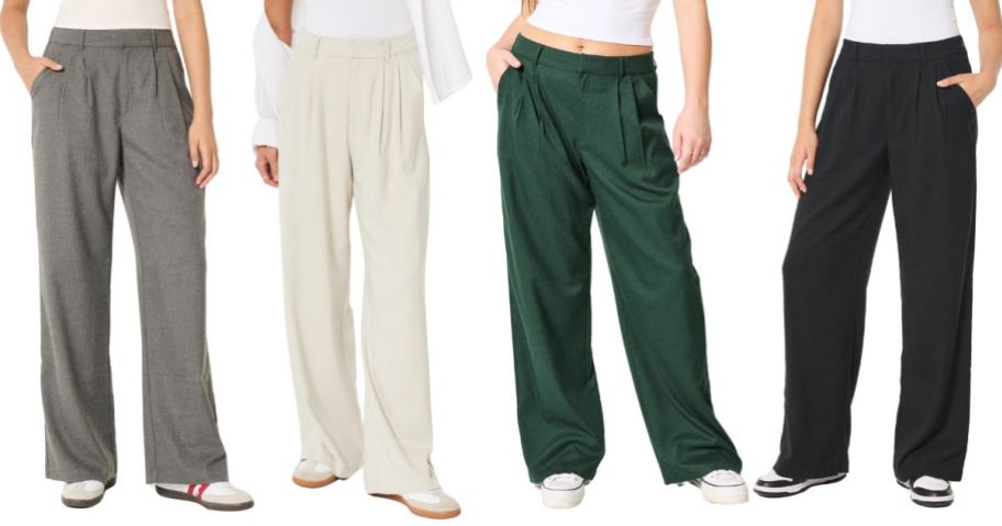 four women wearing Livvy Ultra High-Rise Wide-Leg Pants