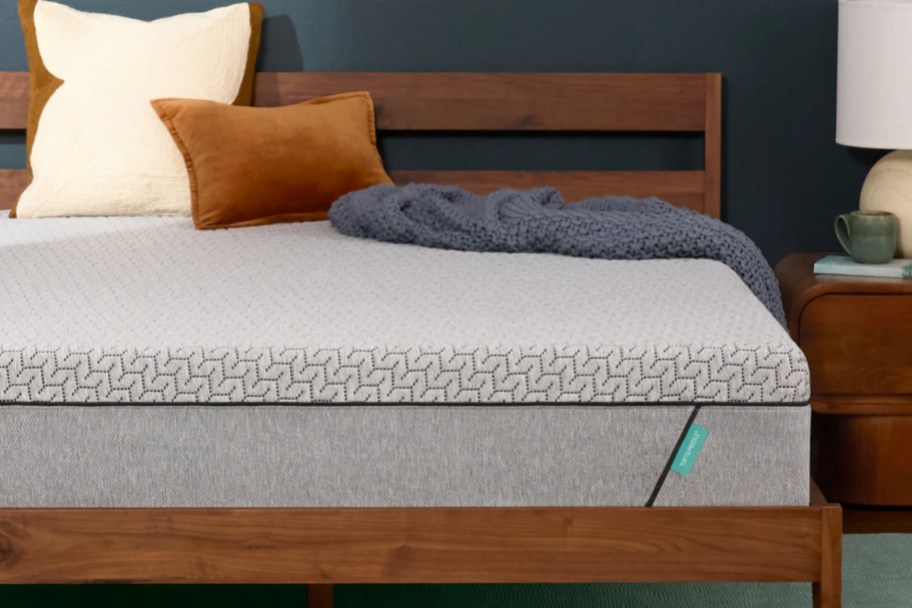 mint hybrid mattress on bedframe