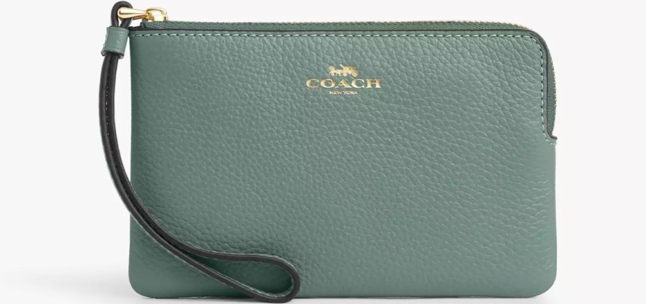 sage green coach wristlet