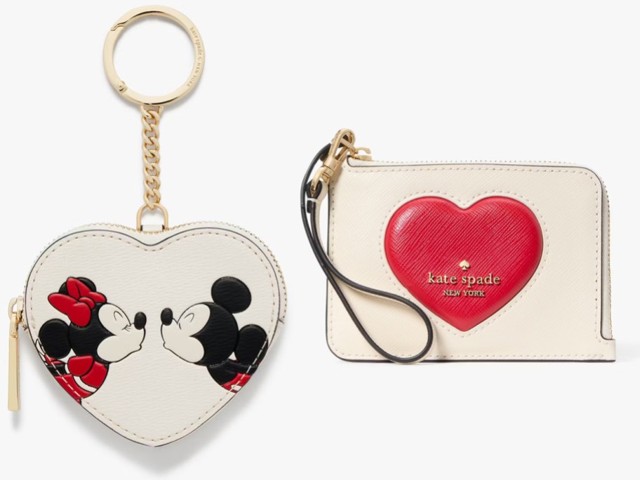 Disney X Kate Spade New York 3D Coin Purse and Kate Spade Madison Puffy Heart Small Card Holder Wristlet