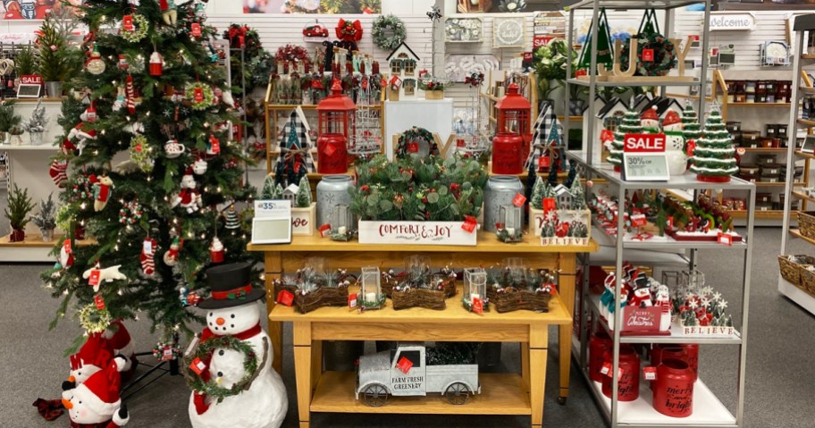 display of christmas decor at kohls