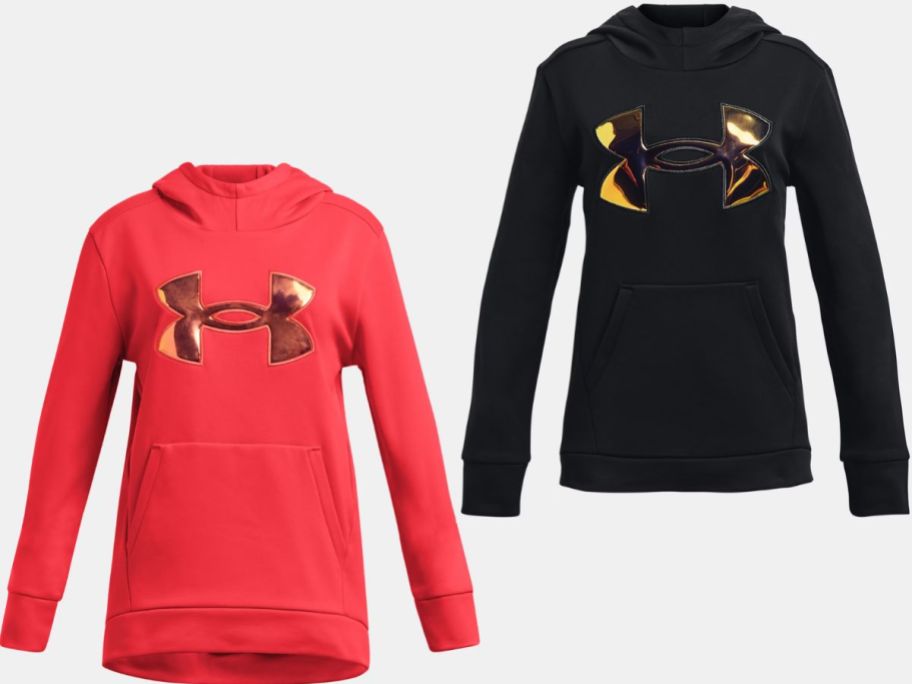 Stock images of Under Armour Girl's Armour Fleece Iridescent Logo Hoodies