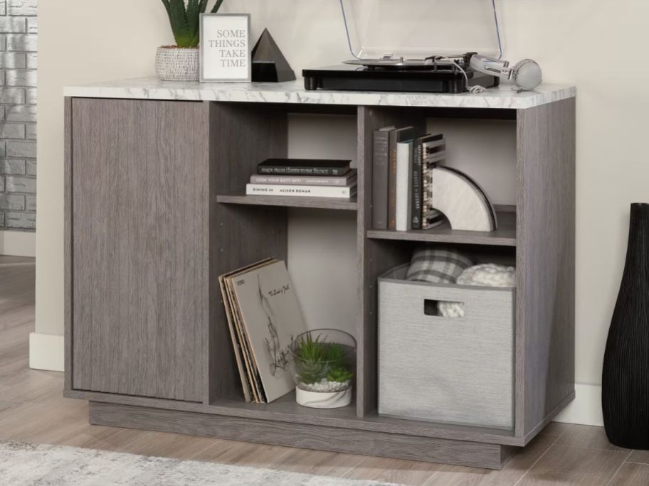 Sauder East Rock Accent Storage Cabinet in living room