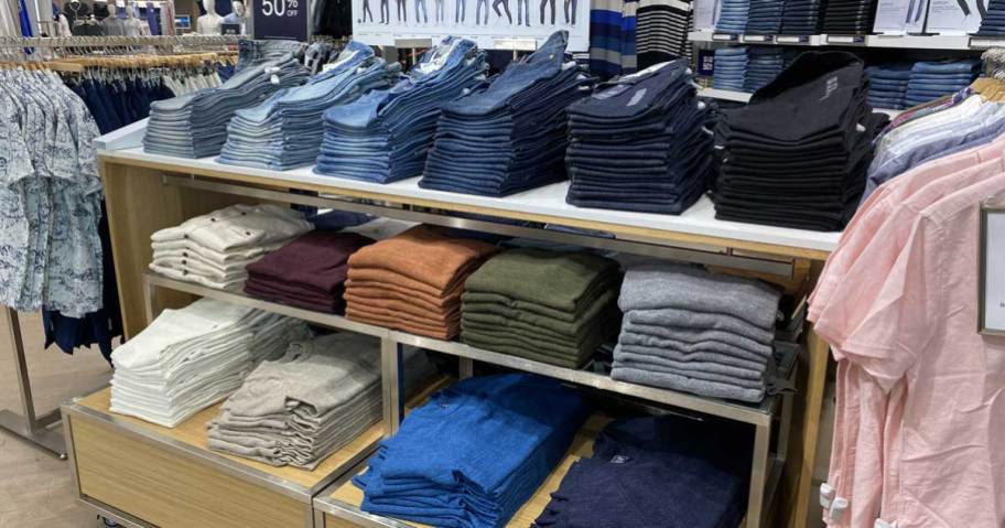 display of clothes at GAP