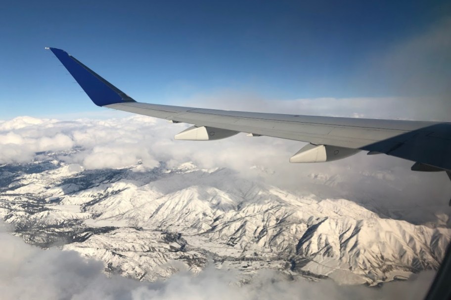 airplane wing seen from window