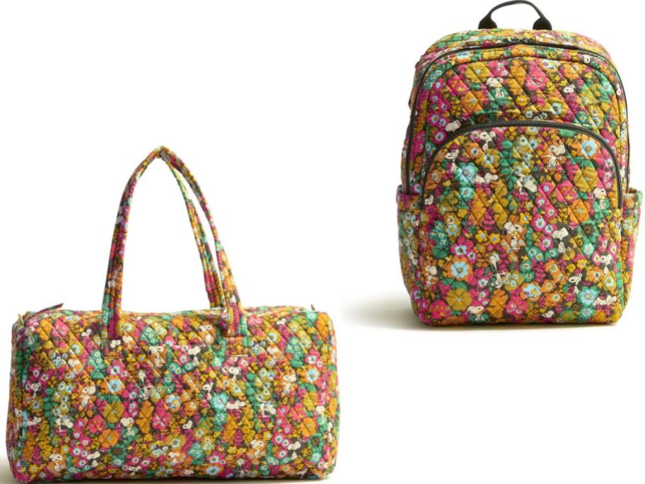 Vera Bradley Peanuts Travel Duffel and Backpack