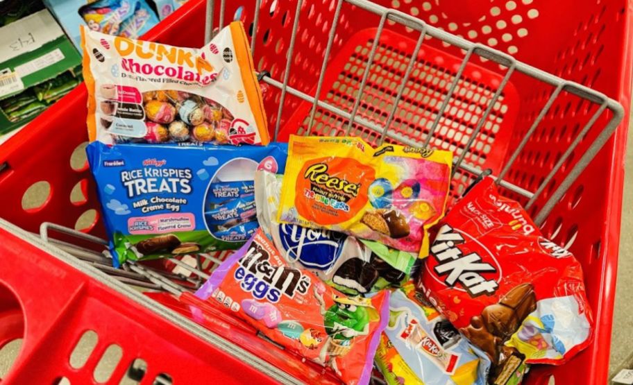 a target <a href='https://online-shopping.fun/overwhelming-product-choices' target='_blank' rel='follow'>shopping</a> cart filled with various brands of Easter candies” width=”912″ height=”555″></p>
<p>Through today, March 8th, hop over to <a href=