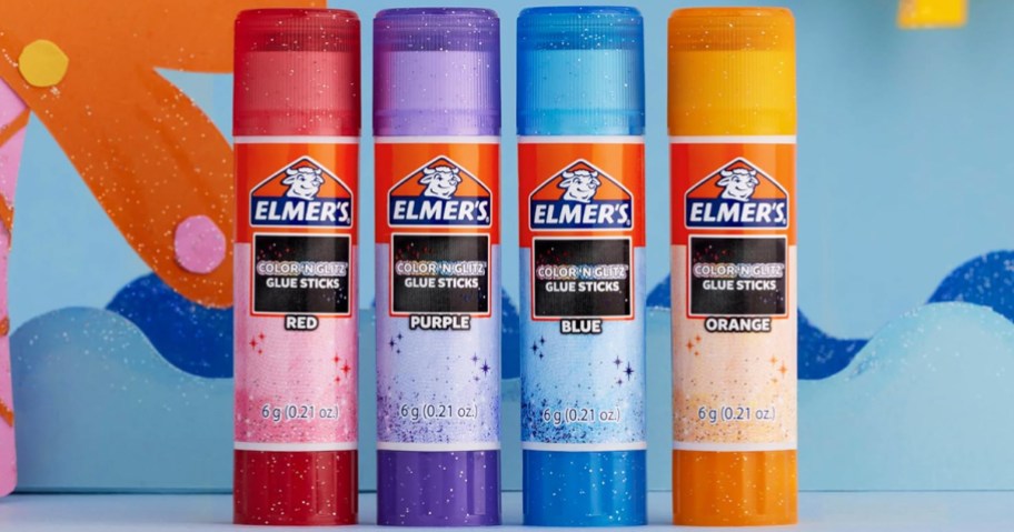 4 tubes of Elmer’s Color & Glitz Glue Sticks