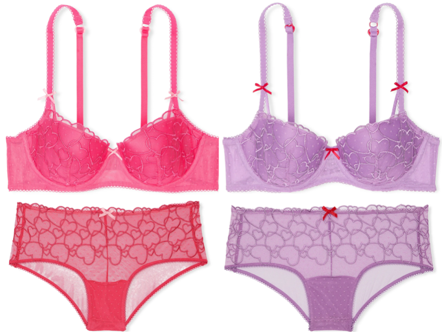 2 VS PINK Wink Bra and Panty Sets