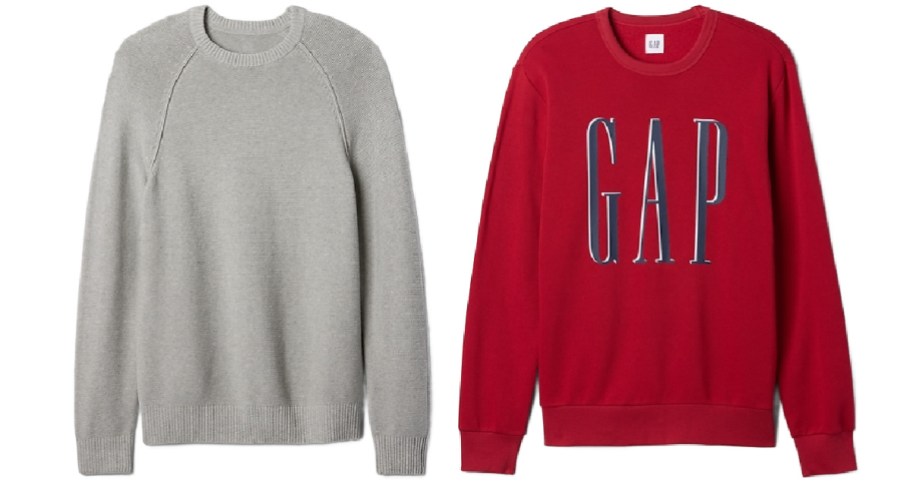 GAP Factory Men's sweaters in gray and red