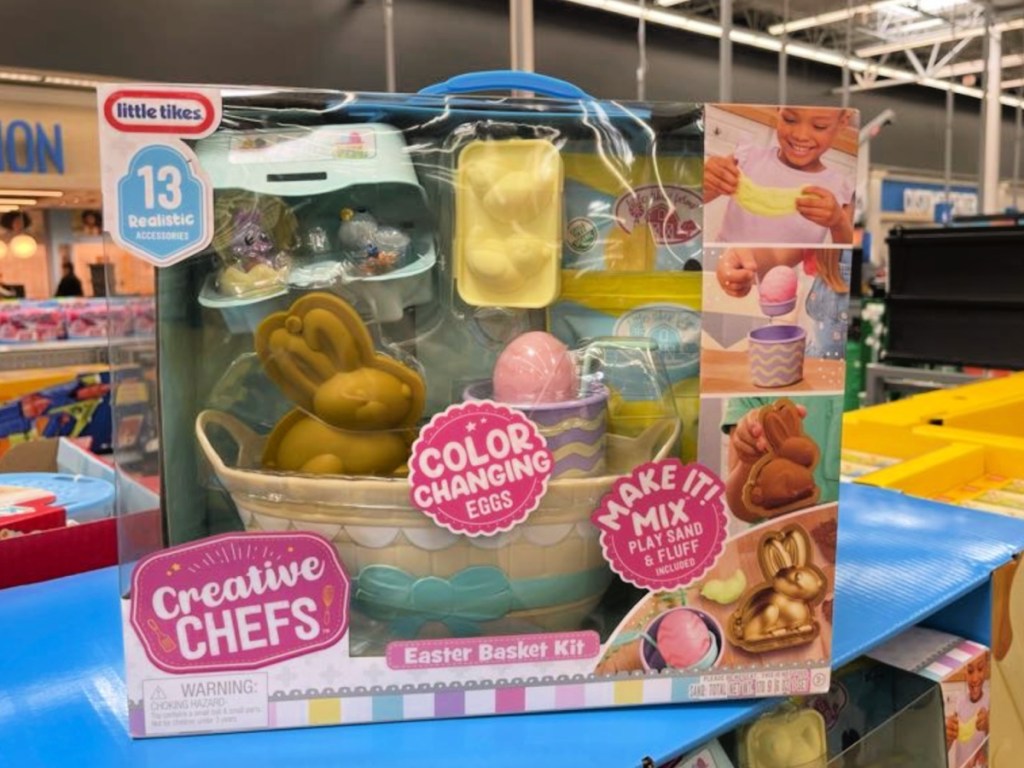 Little tykes, creative, chefs, Easter kit on display inside Walmart store