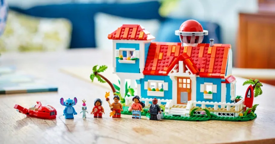 LEGO Disney Lilo and Stitch Beach House set on table