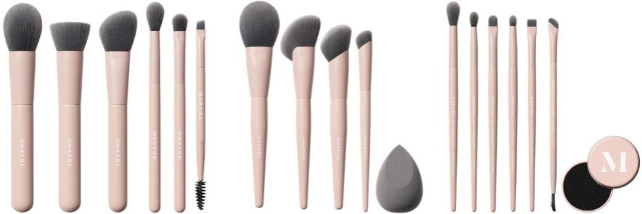 assorted morphe makeup brushes stock images