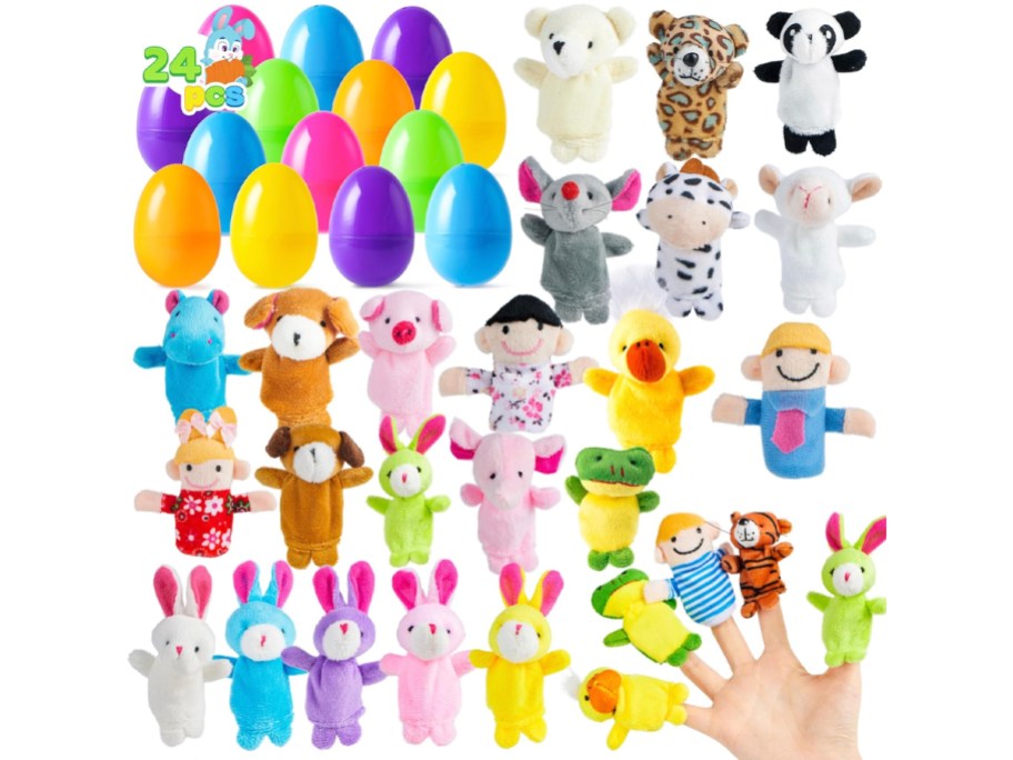 easter eggs with finger puppets 