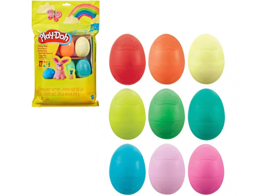 playdoh easter eggs bag and easter eggs 