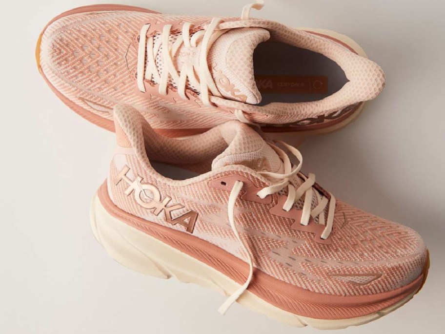 Hoka sneakers in light colors