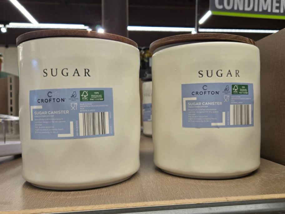 Two Aldi Crofton Sugar containers