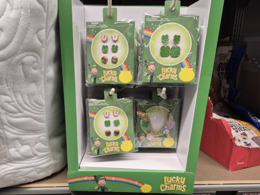 General Mills Lucky Charms Jewelry hanging on store shelf