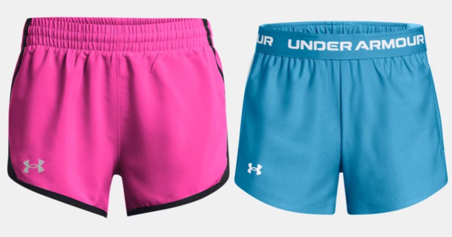 pink and blue girls shorts