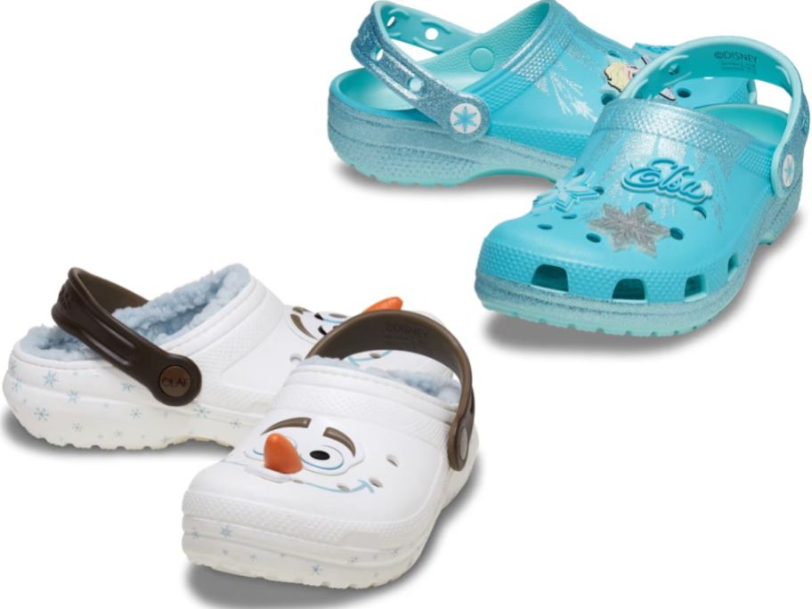 Stock images of Olaf and Elsa Crocs Clogs for Kids