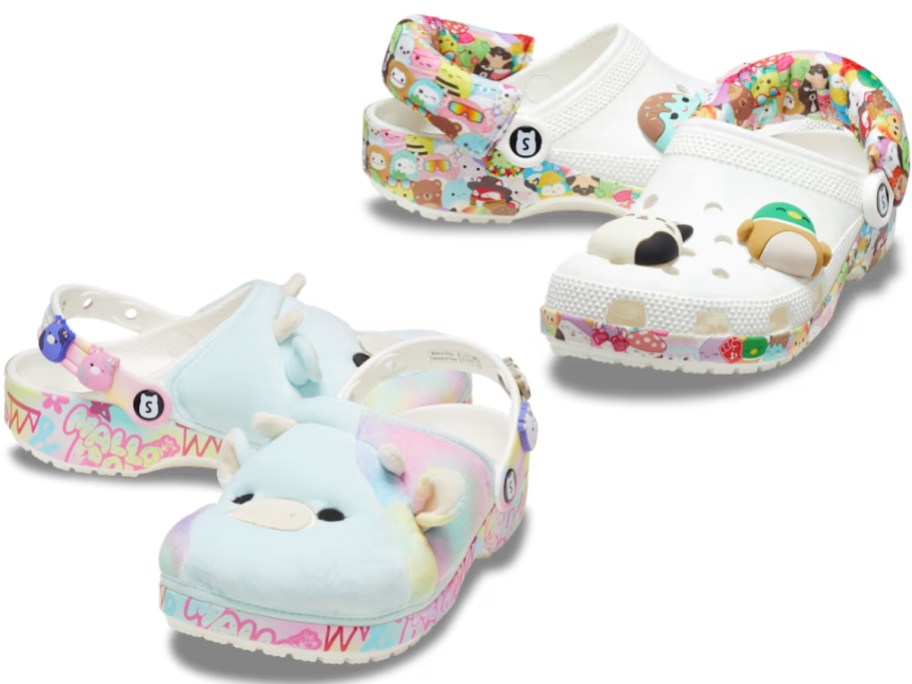 2 pairs of adults Squishmallow Croc clog style shoes