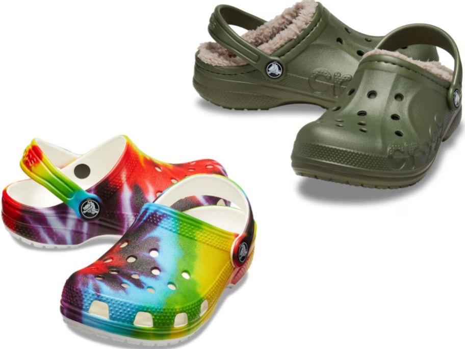 Stock images of two pairs of Toddler Crocs