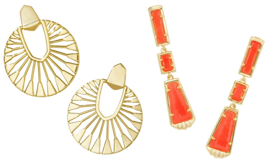 Kendra scott hoops and orange dangle earrings