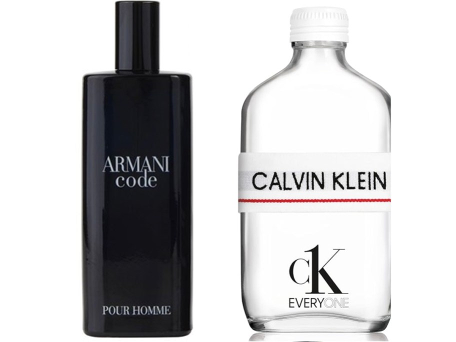 armani and calvin klein fragrance bottles 