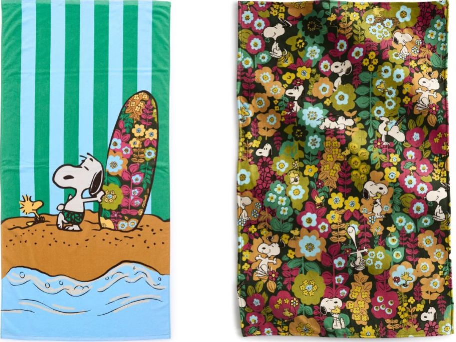 Vera Bradley Peanuts Beach Towel and Throw Blanket