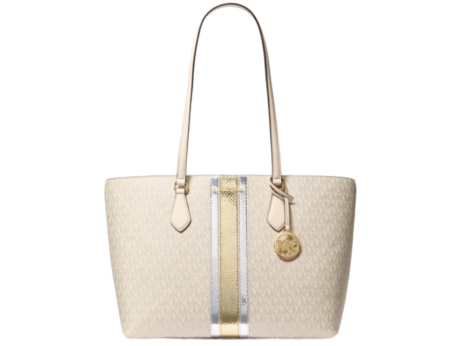 Micahel Kors cream and gold tote bag