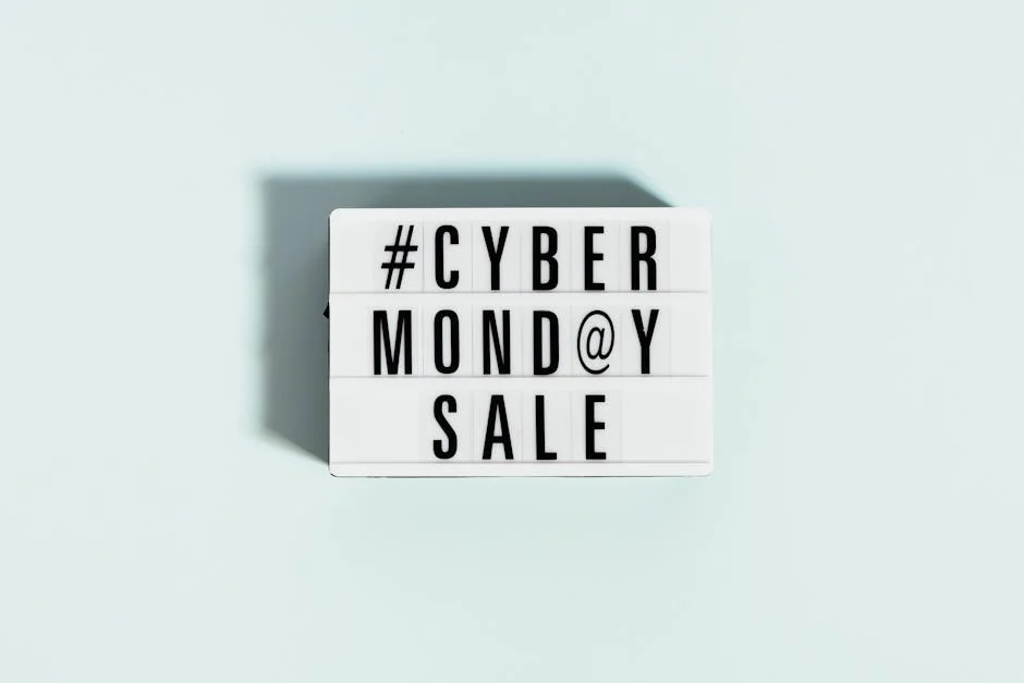 Minimalist lightbox sign announcing Cyber Monday sale. - cyber monday early access deals for subscribers