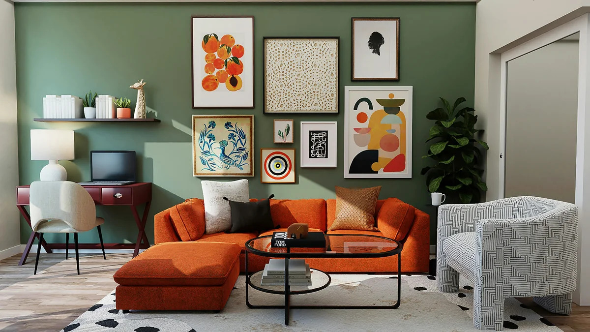 orange and black sofa with throw pillows - daily updated home decor discount codes