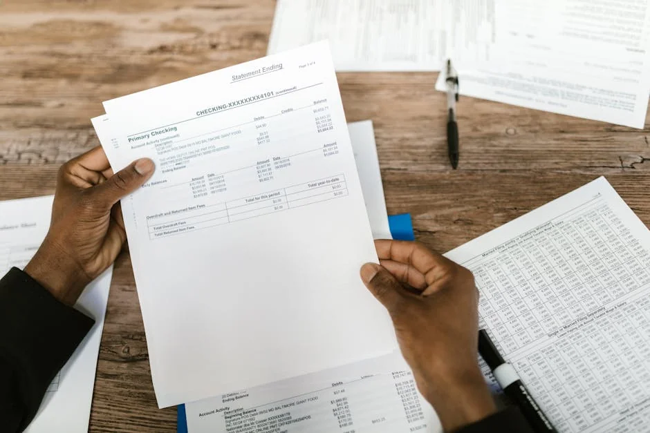 Hands holding financial papers for tax preparation and analysis. - financial protection document - Save money on car insurance with exclusive codes