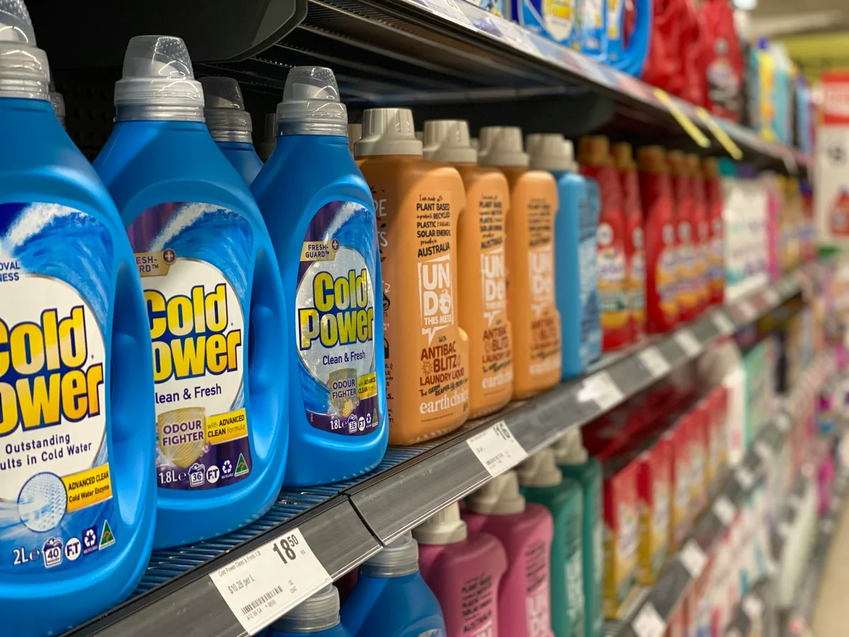 Retail shelves  - spring cleaning supply coupons and household deals
